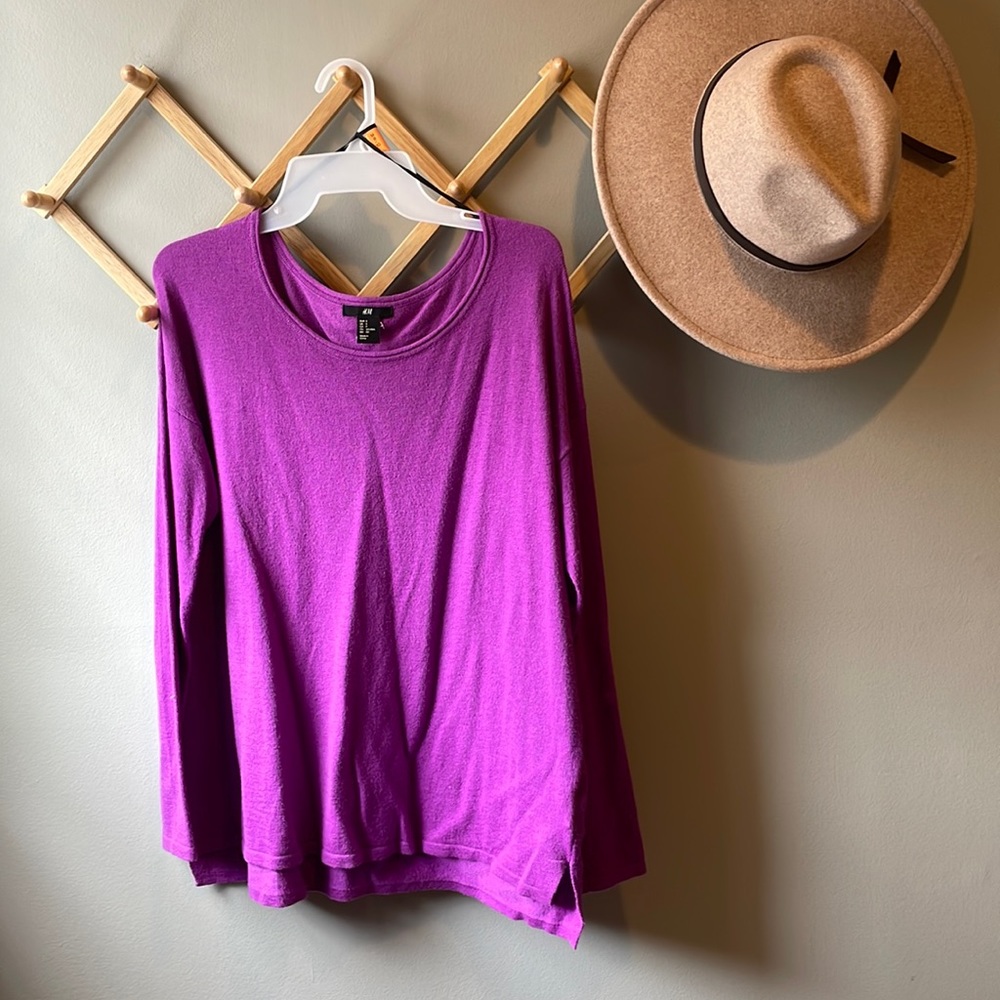 H&M Magenta High-Low oversized Sweater
